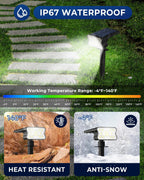HGGH Solar Lights Outdoor Waterproof IP67, 60 LED 3 Lighting Modes Solar Spot Lights Outdoor for Yard Garden Pathway Landscape, Auto On/Off, Function 2 in 1(Cool White, 4 Pack)