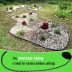 Landscape Edging 2.5 Inch Tall 100 FT, Black Edging for Landscaping with 5Pcs connectors and 120 Pcs Anchoring Spikes for Garden Flower Beds Yard Lawn