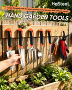 HaSteeL 9-Piece Stainless Steel Garden Hand Tools Set for Planting