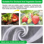 Garden Mesh Netting Kit, 10 * 30FT Ultra Fine Plant Netting Covers with 6 Pcs Garden Hoops & 18 Clips, Row Cover Net Protection for Tree Fruit Barrier Vegetable Fruits Flowers Shrubs Plant Covers Net