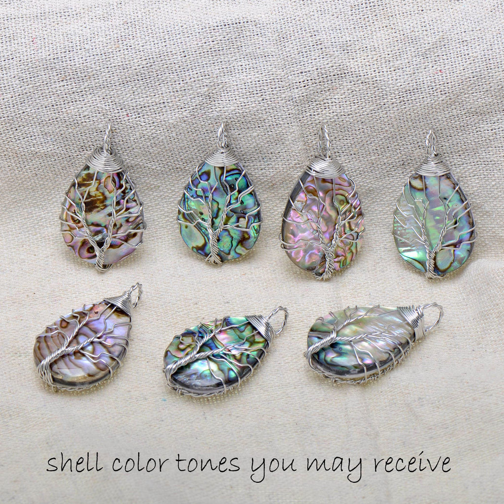 Bronze Copper Wire Abalone Shell Dangle Earrings for Women
