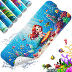 XIYUNTE Baby Bath Mat for Tub Non Slip Kids Bath Mat - 40''x16'' Extra Long Cartoon Bathtub Mat Non Slip Kids Shower Mat Eco-Friendly Toddler Bath Mats with Suction Cups, Machine Washable, Mermaid