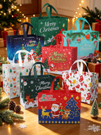 16 Pack Christmas Gift Bags 10.3×4.7×13IN Reusable Tote Bags 8 Designs