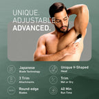Panasonic Electric Body Groomer and Trimmer for Men, Cordless Washable Wet Dry Groomer with 3 Comb Attachments, Black ER-GK60-S