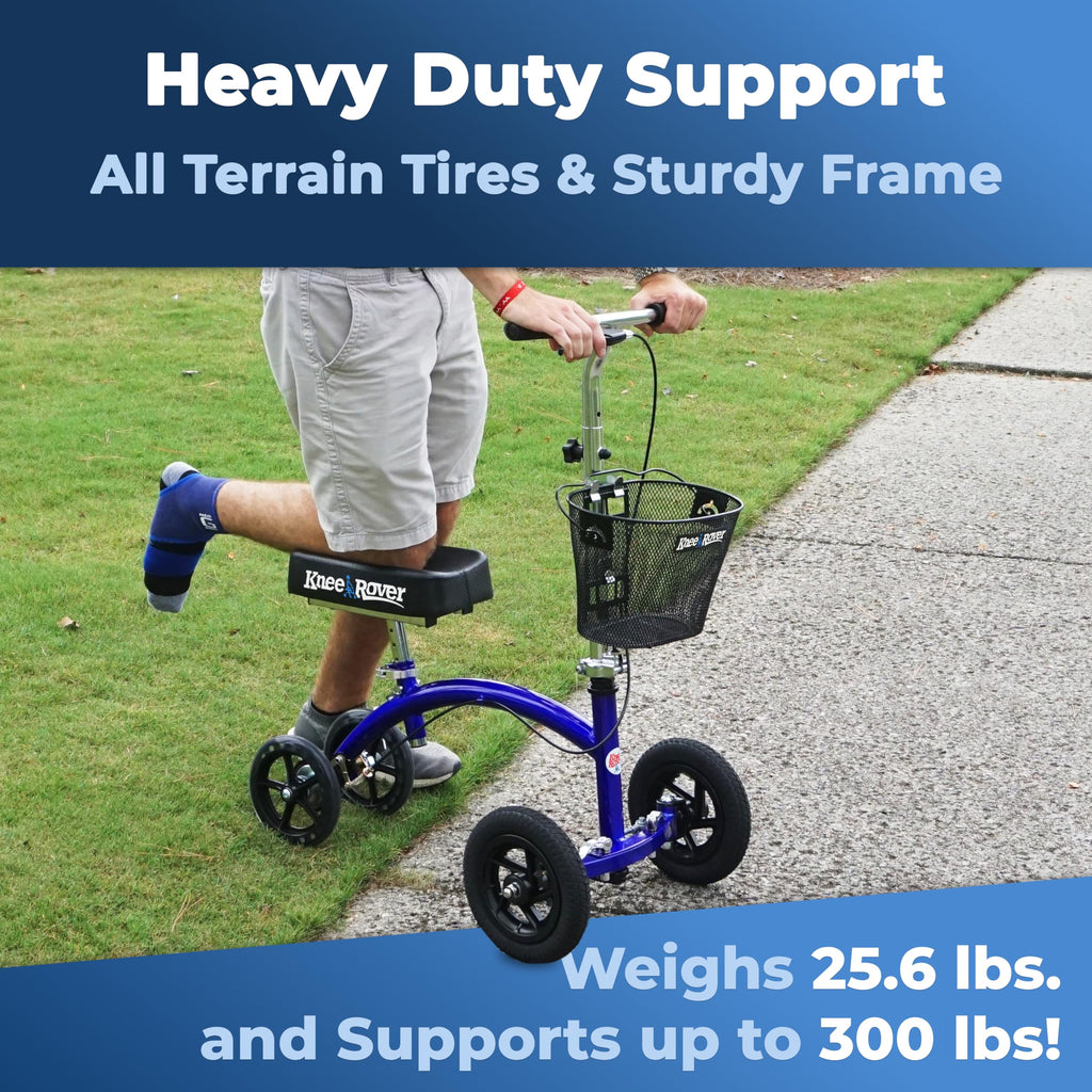 KneeRover Hybrid Knee Walker - All New Featuring KneeCycle Knee Scooter with All Terrain Front Axle Upgrade for Foot, Lower Leg or Ankle Injury