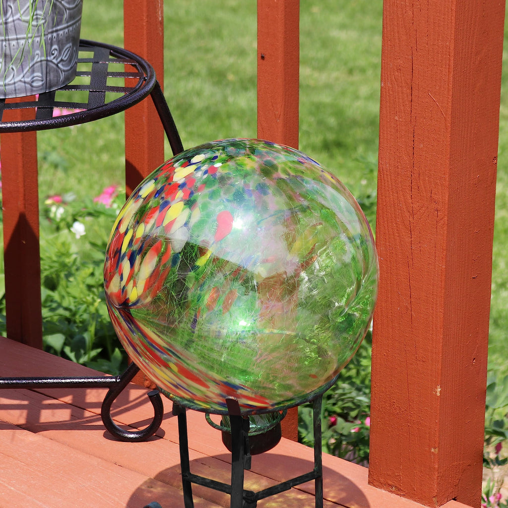 Sunnydaze 10" Glass Gazing Ball for Garden, Globe for Outdoor Display