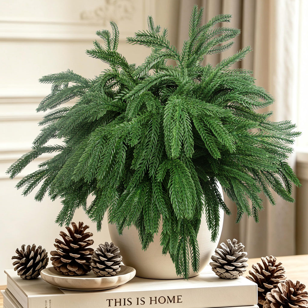 Rowfad 12 Pcs Artificial Norfolk Pine Branches Faux Christmas Stems (12)