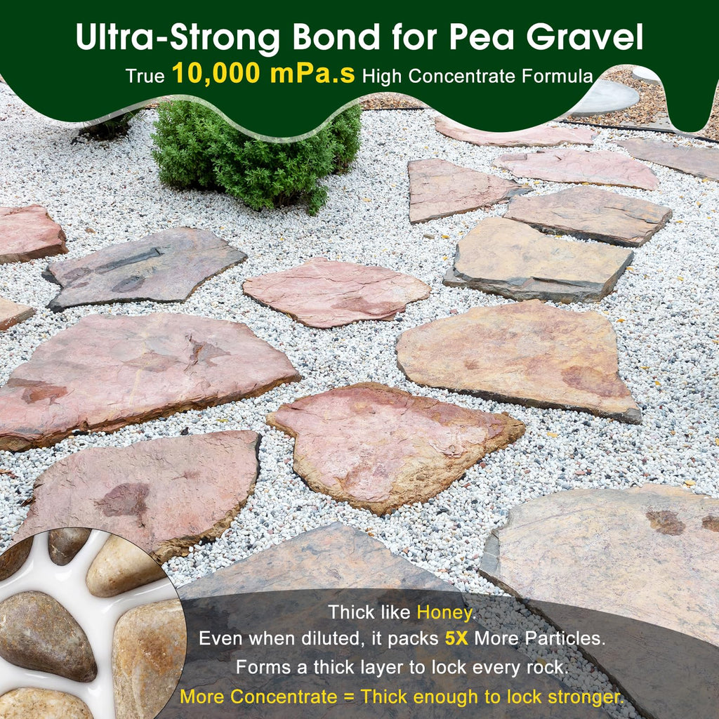 Teexpert 30OZ Rock Glue for Landscaping - Strong Gravel & Stone Adhesive for Walkways, Yards, Patios, and Driveways