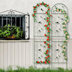 86.5" x 19.7" Metal Garden Trellis Outdoor for Climbing Plants, Black
