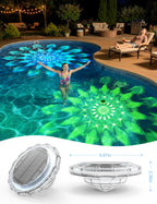 APONUO Solar Pool Lights, IP68 Waterproof Floating Pool Lights with Remote& Button Control, 9 Lighting Colors& 3 Modes Pool Solar Light, Timer& Memory, Floating Light for Pool, Party, Bathtub (1 Pack)