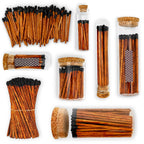 4" Espresso Matches + Striker Stickers Included | 300 Brown Stick Black Tip Decorative Safety Matches | Premium Long Matchsticks | Gifts, Home Decor, & Candle Accessories by Thankful Greetings