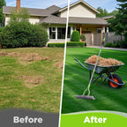 WORKPRO Thatch Rake, 15-Inch Thatching Rake with Telescoping 5FT Handle
