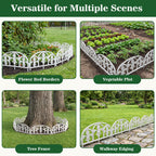 BiuBiubulu 22ft White Garden Edging Border 19 Panels Plastic Landscape with 57 Anchoring Spikes Decorative Lawn Barrier Fence Liner for Flower Bed Yard