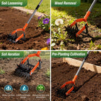 Walensee Rotary Cultivator Garden Tool, 2-in-1 Tiller & Stirrup Hoe