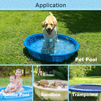 Docuwee Round Dog Pool Cover 63"(5ft), Foldable Kiddie Solar Cover Fit Dog Collapsible Swimming Pool, Pets Kids Bath Tub, Anti-UV Dustproof Safety Pool Covers, Starfish Patterns