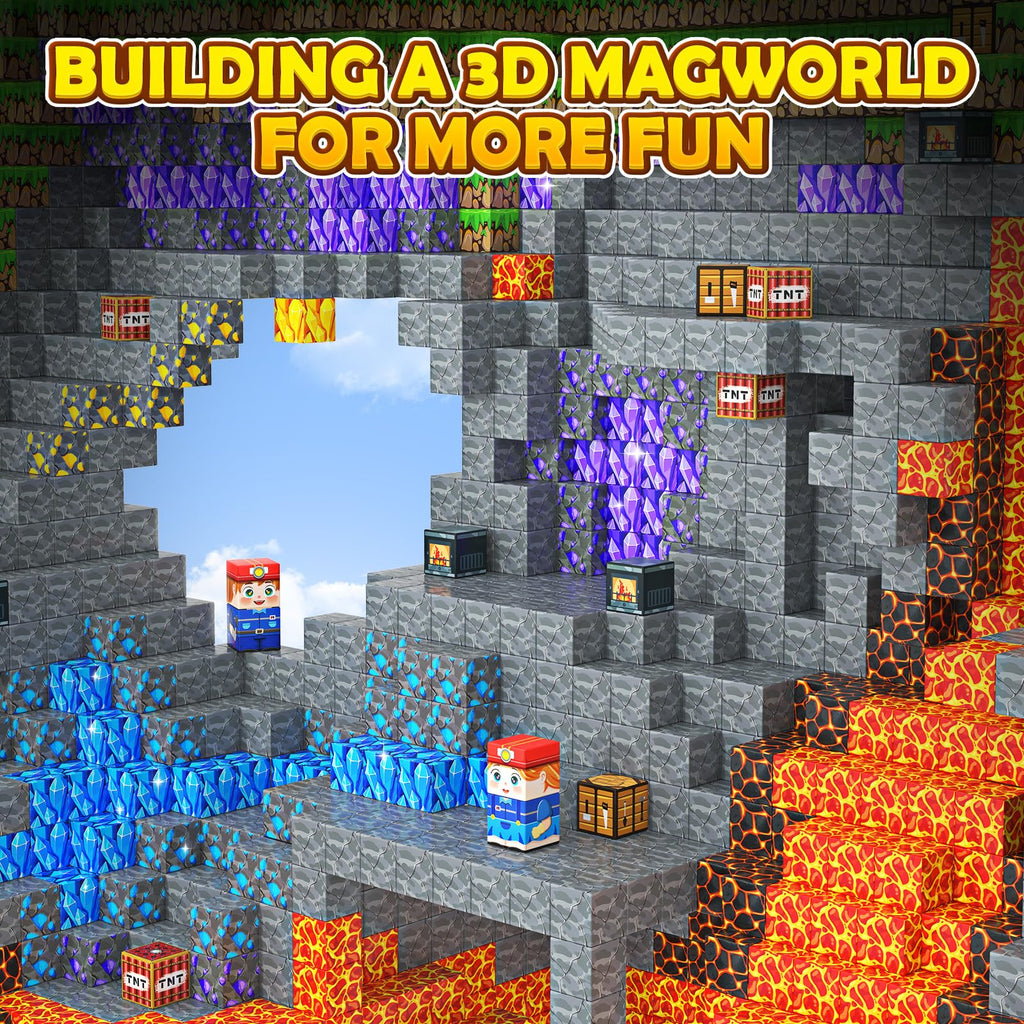 Magnetic Blocks 100PCS Kids Toys Magnetic Building Blocks Sensory Stem Boys Toys Ages 3-5 4-6 5-7 Classroom Must Haves 3 4 5 6 7 8 9 10 Year Old Boy Birthday Gifts