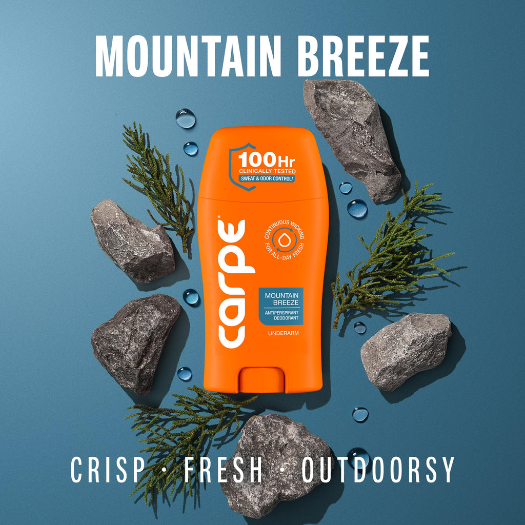 Carpe 100-Hour Antiperspirant Deodorant, Mountain Breeze - 2 Pack