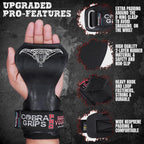 Cobra Grips PRO Weight Lifting Gloves, Heavy Duty Straps, Alternative to Power Lifting Hooks, for Deadlifts with Built in Adjustable Neoprene Padded Wrist Wrap Support
