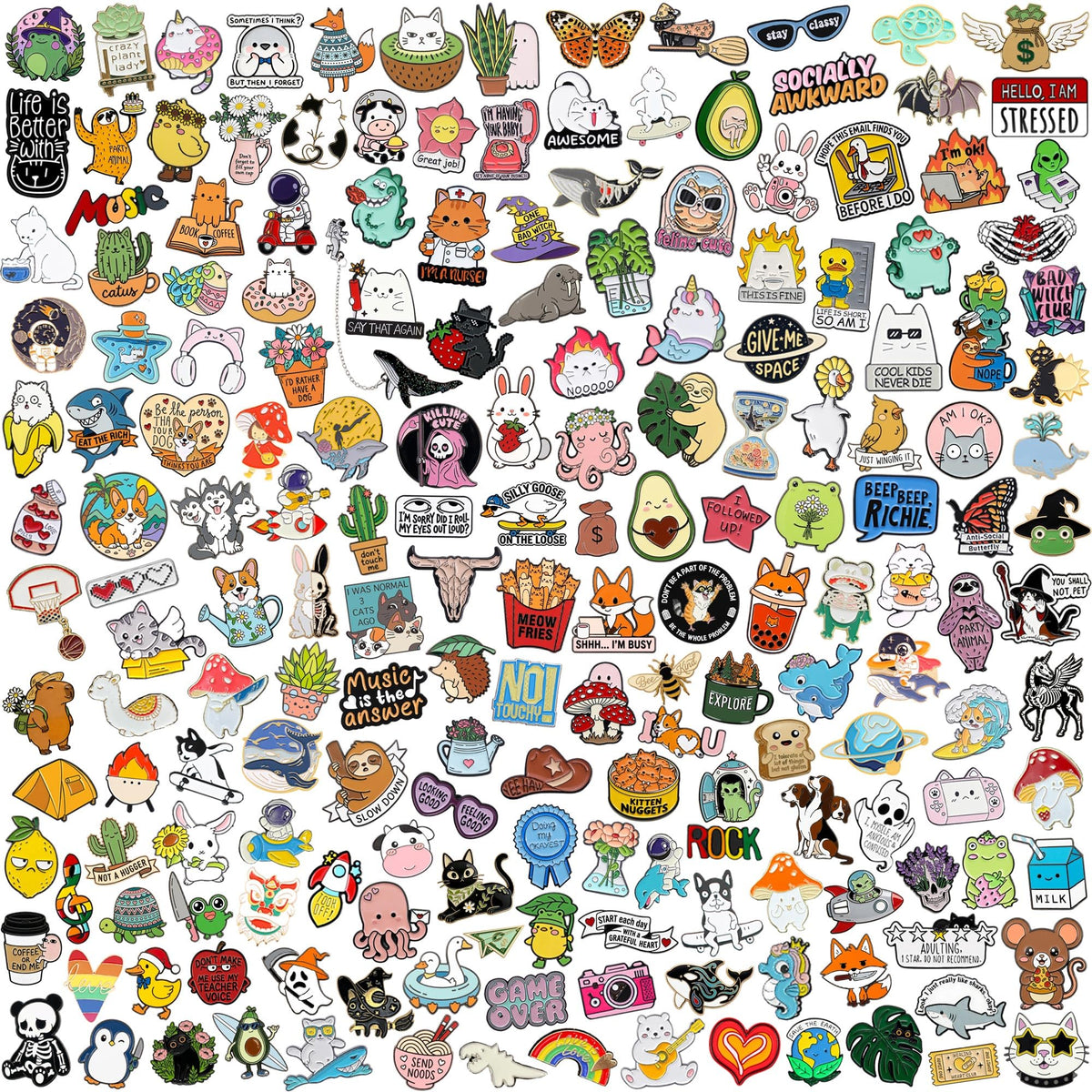 SINCCO Cute Enamel Backpack Pins, Funny Anime Lapel Pin Bulk Set