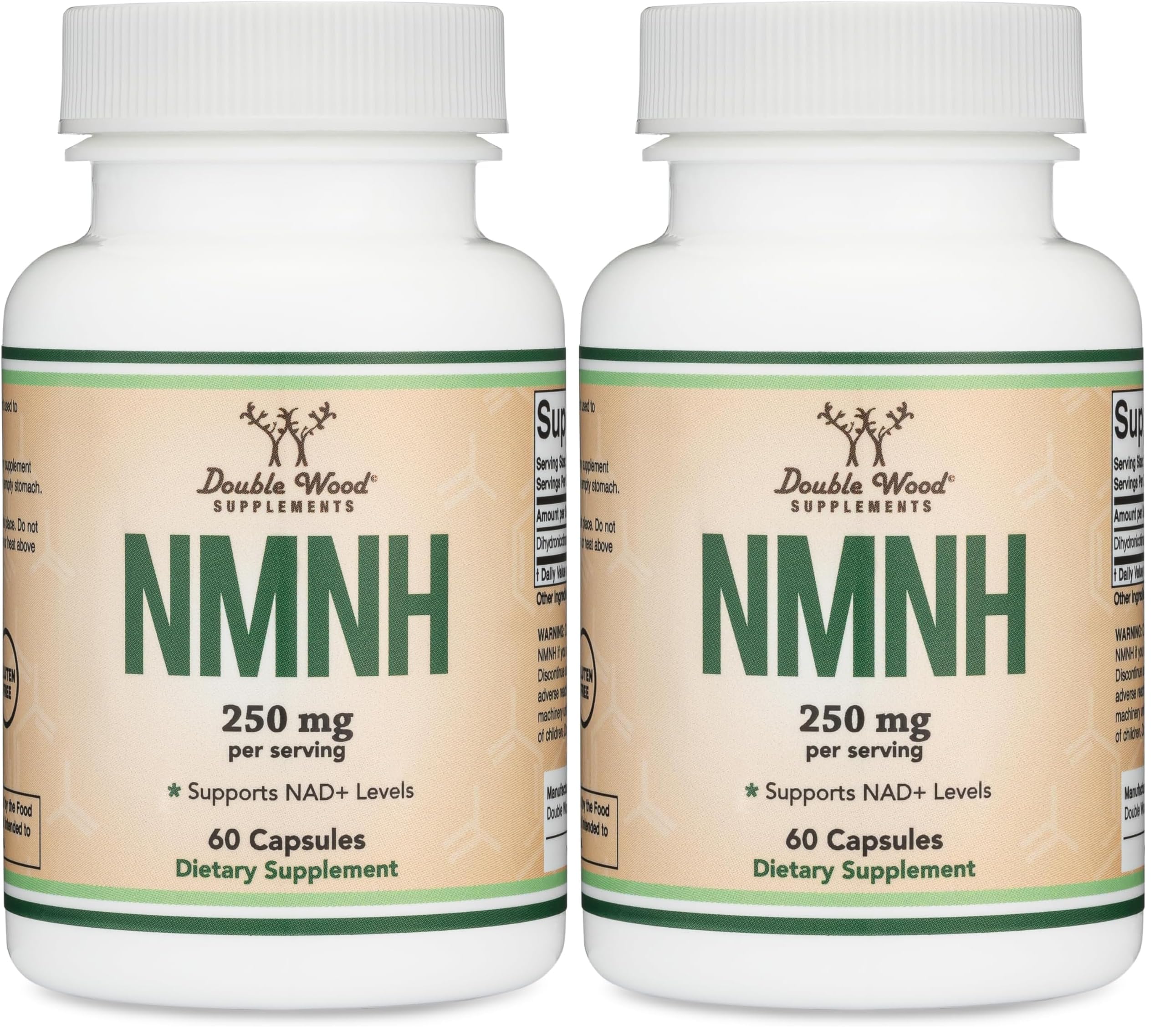 NMNH (NMN Supplement Alternative) Only Clinically Studied Ingredient - Boosts NAD+ Levels for Anti Aging and Cell Regeneration by Double Wood (Pack of 2)