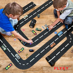 Deluxe Road Tape Play Set - 2x33ft Extended Track with Curves, 30 Traffic Sign Stickers & Durable Drawer Box - Versatile Car Track Tape for Kids, Creative Toy Car Track & Car Track Rug Alternative