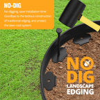 40FT Landscape Edging No-Dig, 2 Inch Tall Heavy Duty Plastic Garden Edging Border with 40 Anchoring Spikes for Lawn, Flower Bed & Decorative Yard