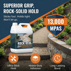Shabebe Rock Glue for Landscaping 1 Gallon - Contractor Grade Mulch & Gravel Binder with Superior Grip, All-Weather Resistant, Stronger Hold & Long-Lasting for High-Traffic Walkways, Pebble
