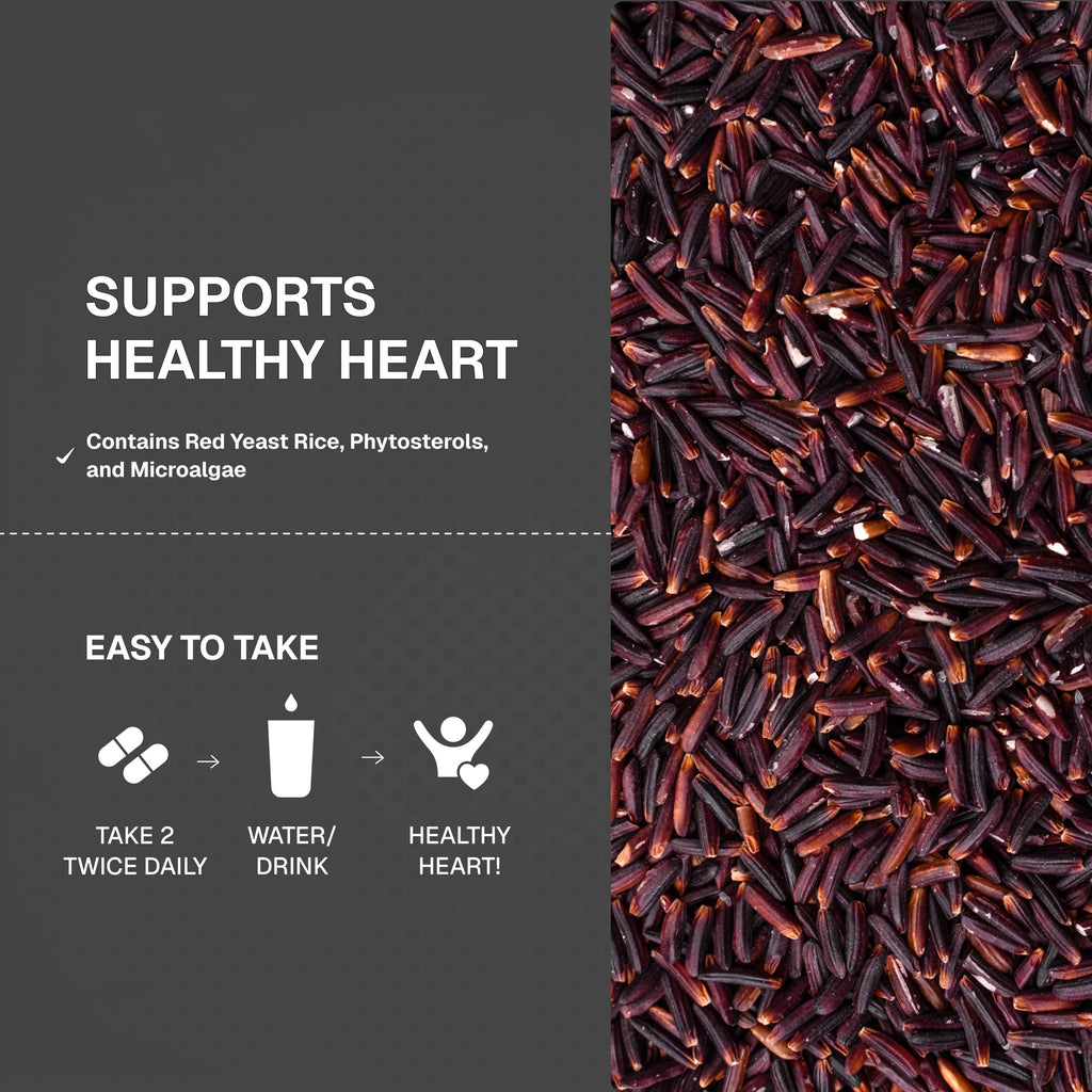 Weider Red Yeast Rice Plus 1200mg, with 850mg of Natural Phytosterols, Gluten Free, One Month Supply