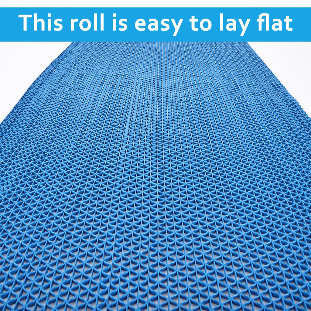 16in x 10Ft Drainage Non Slip Flooring Mats Swimming Pool Bathroom Anti-Fatigue Rubber Matting Heavy Duty Commercial Anti Slip Floor Mats for Garage Restaurant Sauna SPA, 15.7inch x 118inch
