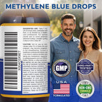 aSquared Nutrition Methylene Blue Drops - 1% Pharmaceutical Grade Liquid Supplement for Humans - 10mg USP Grade w/Vitamin C - No Formaldehyde - Brain & Energy Alternative to Capsules (2 fl oz)