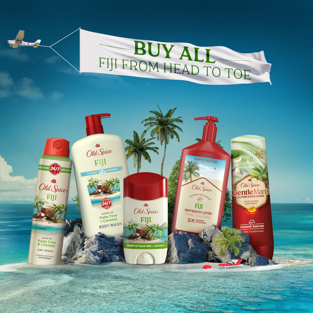 Old Spice Cleansing Body Wash for Men, 24/7 Shower Fresh with Lasting Scent, Cleanse & Refresh, Gentle on Skin, Vitamin B3, Fiji with Palm Tree + Coconut Scent, 30 oz (Pack of 4)