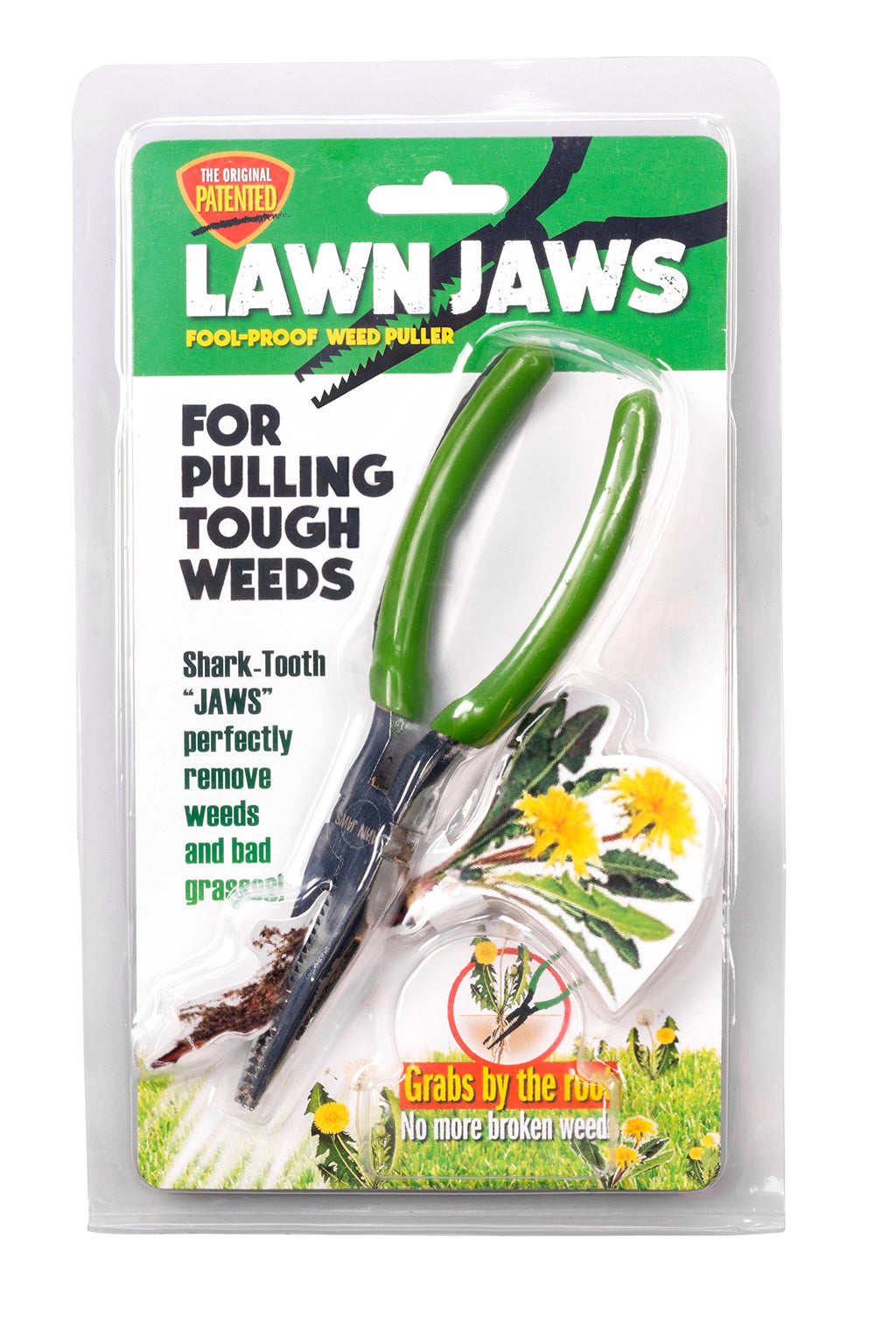 Lawn Jaws Original Shark Tooth Weed Puller Tool, Grabs Weeds by the Root