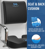 Everlasting Comfort Doctor Recommended Memory Foam Seat Cushion for Office Chairs & Car - Ergonomic Office Desk Accessories - Cushions for Tailbone Pain Relief, Sciatica & Back Support Pillow