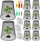 Dukelai 10 Pcs 9.13"×9.13" Chicken Wire Cloche Plant Covers Garden Netting Metal Heavy Duty Plant Protectors from Animals for Keeping Bunnies Chicken Squirrels Birds Other Out