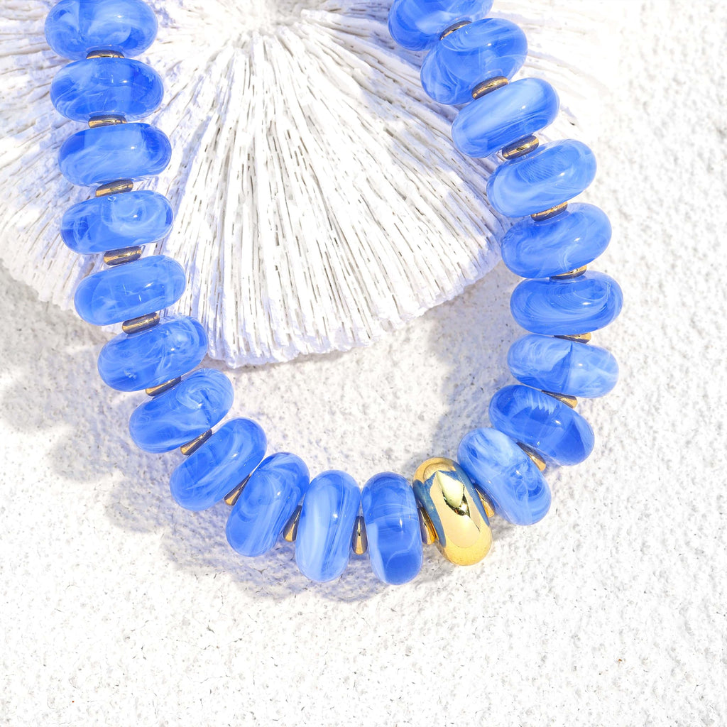 LILIE&WHITE Blue Beaded Necklaces for Women