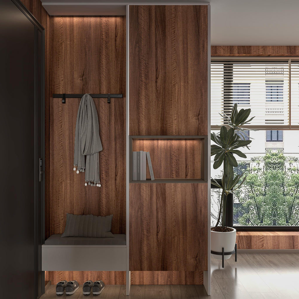 Holomey Walnut Wood Grain Contact Paper Peel and Stick Wood Wallpaper Removable Self-Adhesive Wooden Vinyl Wrap Waterproof Thicken No Bubbles Design for Kitchen Cabinet Countertop Covering 16x354 inch
