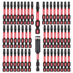 GEINXURN 50 Pieces T25 2 In. Impact Tough Magnetic #25 Torx Head Power Bits, S2 Alloy Steel T25 Screwdriver Bits Set with 1Pcs Impact Bit Holder