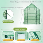 SUNGIFT Walk-in Greenhouse, 57 x 61 x 80 in, 3 Tiers 10 Shelves