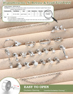 THUNARAZ 21Pcs Flat Back Earrings Stacks, Cartilage Helix Piercing Jewelry