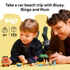 LEGO Bluey: Bluey’s Beach & Family Car Trip - Toddler Learning Toy for Kids 4+ - Includes Bluey, Bingo, and Mum Minifigures - Birthday Gift for Boys and Girls, Ages 4+ - 11202
