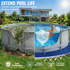 15FT Round Heavy Duty Pool Liner Pad Above Ground,[2026 New Pool Pad 360G/M² Thicker]Under Pool Padding,Pool Mats for Pool Bottom,Above Ground Pool Underlayment,Prevents Puncture&Extends Liner Life