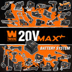 WEN Cordless 6.5-Inch Track Saw, Brushless with Variable Speed, Two 20V Max 4.0 Ah Batteries, and Charger (20691)