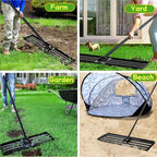 Lawn Leveling Rake, 42” x 10” Leveling Rake，Lawn Leveler w/ 72” Long Non-Slip Handle, Level Lawn Tool for Grass, Golf Field, Level Soil or Dirt Ground