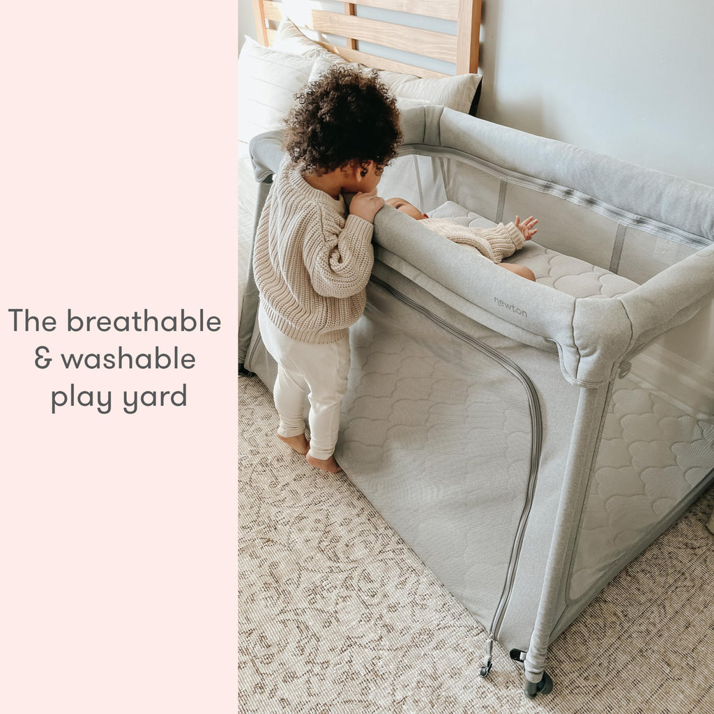 Newton Baby Travel Crib and Play Yard - 2023 Closeout Model | Safe, Breathe-Thru Mattress | Completely Washable | Largest-in-Class with Travel Bag