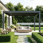 MELLCOM 10x12 Louvered Pergola Adjustable Roof Weatherproof