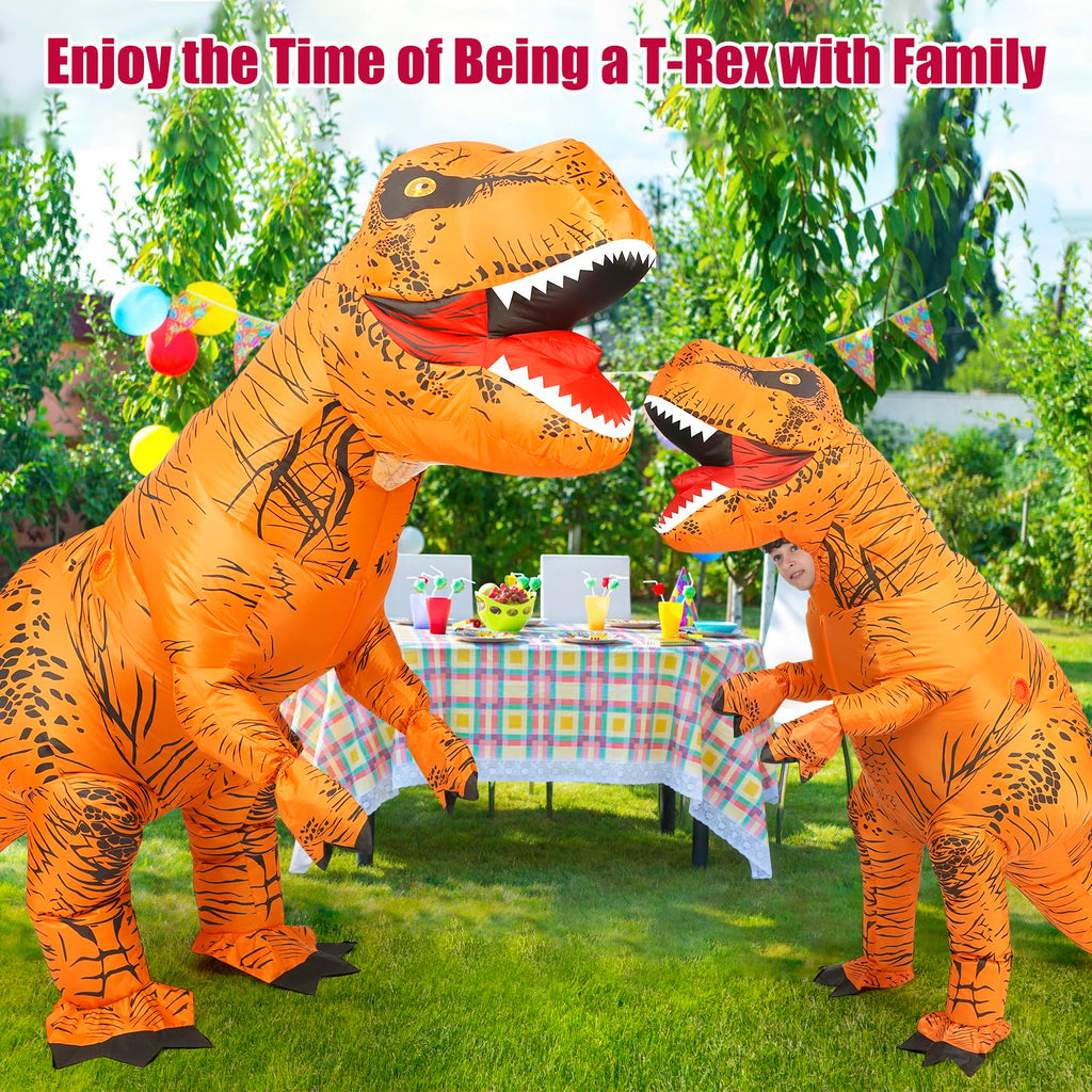 viwzon Inflatable T-Rex Costume, Kids Dinosaur Blow Up Suit for Halloween Cosplay Themed Parties, Dino Costume