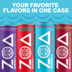 ZOA Zero Sugar Energy Drink, Variety Pack, 12 Pack, 12 Fl Oz