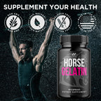 Horse Gelatin Capsules, Official HorseGelatin Pills for Men with All Natural Ingredients, Advanced Formula Men's Health & Wellness Support Pill, Maximum Strength Multivitamin Supplement (60 Capsules)