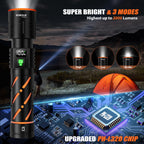 Gosdas Rechargeable Flashlights High Lumens 100000 2 Pack, Super Bright 30W LED, Long Lasting 12H, Single Click 3 Modes, Multifunctional USB C Input Output LCD Power Display, for Camping Hiking Home