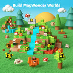 GobiDex 100PCS Magnetic Building Blocks Game-Based Build Magwonder Cave World with Magnet Construction Toys STEM Sensory Gift for Boys Girls Birthday (1 inch)
